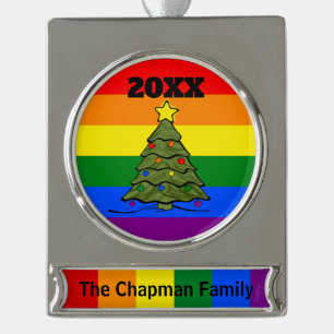 Weihnachtsbaum   Rainbow Ornament   Namen und Jahr