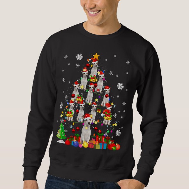 Weihnachtsbaum Rat Terrier Weihnachtsfeier Sweatshirt (Vorderseite)