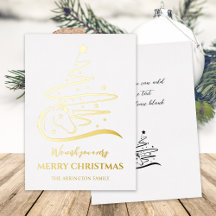 Weihnachtsbaum real Gold Foil Holiday Card