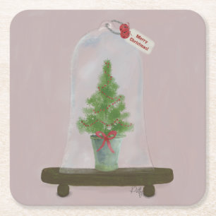 Weihnachtsbaum Rechteckiger Pappuntersetzer