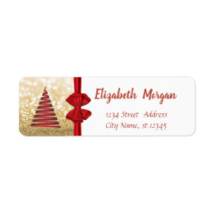 Weihnachtsbaum, Red Bow, Goldene Glitterie