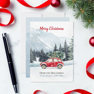 Weihnachtsbaum Red Car Weihnachtskarte Feiertagskarte