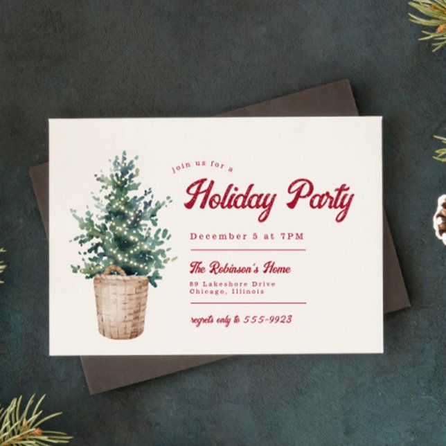 Weihnachtsbaum Red Holiday Party Einladung (Von Creator hochgeladen)