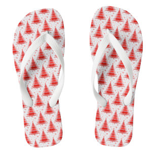 Weihnachtsbaum Red Pattern Design Flip Flops