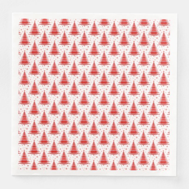 Weihnachtsbaum Red Pattern Design Serviette (Vorderseite)
