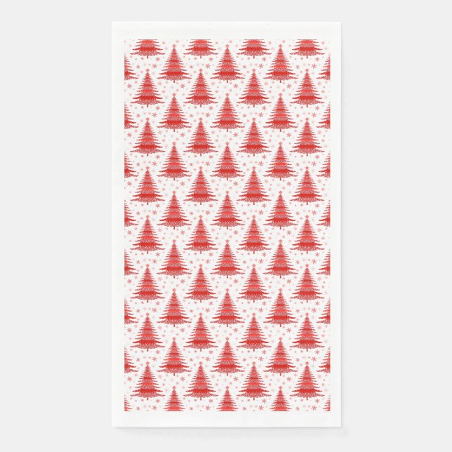 Weihnachtsbaum Red Pattern Design Serviette (Vorderseite)