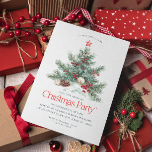 Weihnachtsbaum Red Retro Typografie Dankeskarte