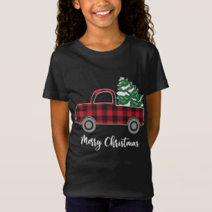 Weihnachtsbaum Red Truck Buffalo Kariert Funny T-S T-Shirt