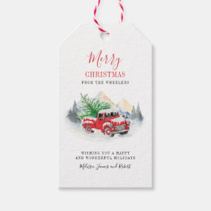 Weihnachtsbaum Red Truck Script Familie Geschenkanhänger