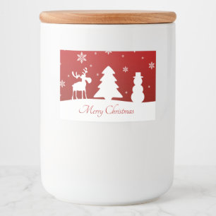 Weihnachtsbaum Reindeer Snowman Lebensmitteletikett