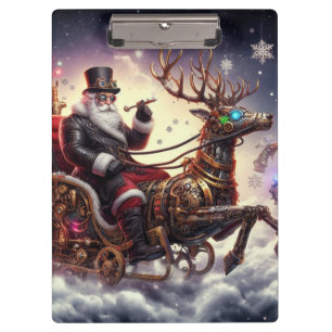 Weihnachtsbaum/Rentiersteampunkt Weihnachten/Winte Klemmbrett