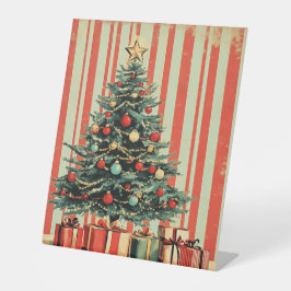 Weihnachtsbaum Retro 1940er-Zeitschrift Sockelschild