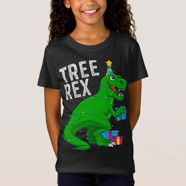 Weihnachtsbaum Rex Dinosaur Xmas Trex Funny T-Shirt (Vorderseite)