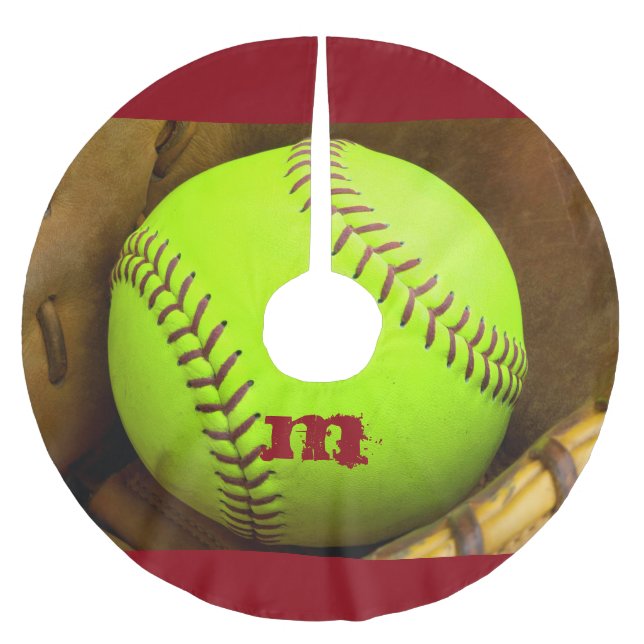 Weihnachtsbaum-Rock der Softball-gelber schneller Polyester Weihnachtsbaumdecke (Vorderseite)