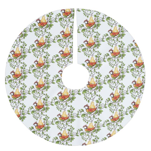 Weihnachtsbaum-Rock-Partridge Polyester Weihnachtsbaumdecke (Vorderseite)