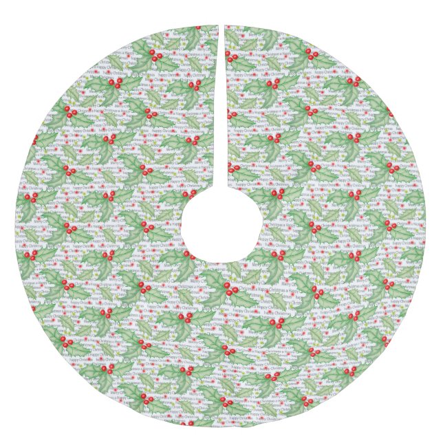 Weihnachtsbaum Rock/Pointsettias Polyester Weihnachtsbaumdecke (Vorderseite)