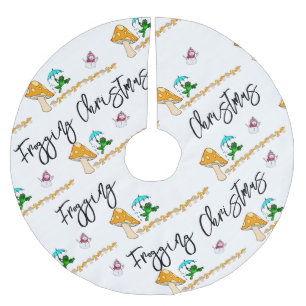 Weihnachtsbaum Rock Snowman Frogging Pilz Polyester Weihnachtsbaumdecke