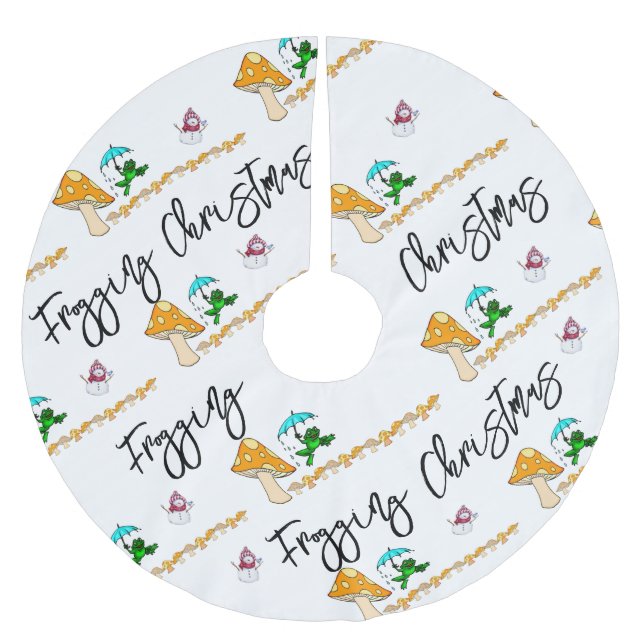 Weihnachtsbaum Rock Snowman Frogging Pilz Polyester Weihnachtsbaumdecke (Vorderseite)