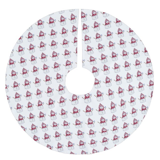 Weihnachtsbaum Rock Snowman Polyester Weihnachtsbaumdecke (Vorderseite)