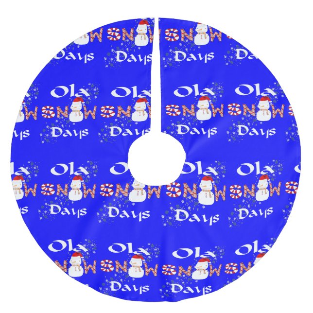 Weihnachtsbaum Rock Snowman Schneetage Polyester Weihnachtsbaumdecke (Vorderseite)