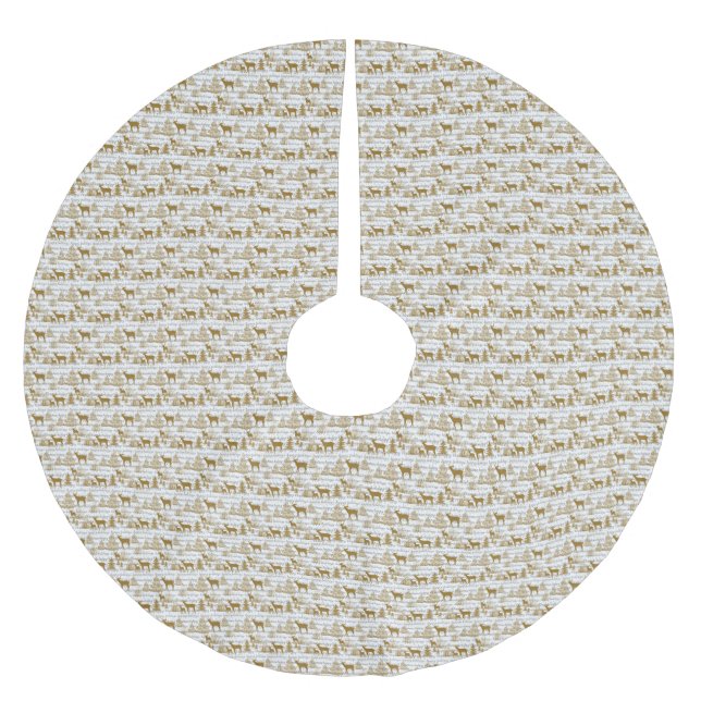 Weihnachtsbaum-Rock/Weihnachtsbäume und Hirsch Polyester Weihnachtsbaumdecke (Vorderseite)