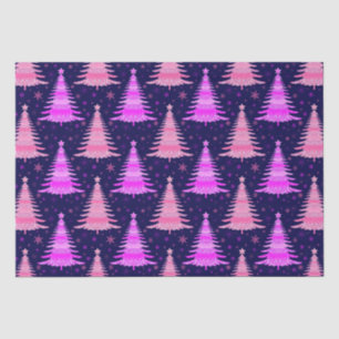 Weihnachtsbaum Rosa blaues Muster Design Seidenpapier