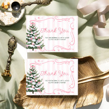 Weihnachtsbaum Rosa Winter Baby Shower Danke