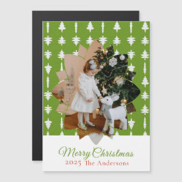 Weihnachtsbaum Rot Foto Feiertags Magnetisch Magnetkarte