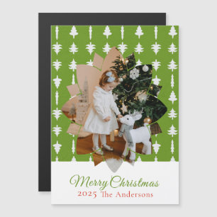 Weihnachtsbaum Rot Foto Feiertags Magnetisch Magnetkarte