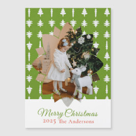 Weihnachtsbaum Rot Foto Feiertags Magnetisch Magnetkarte