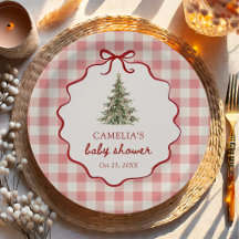 Weihnachtsbaum Rot kariert Baby Shower