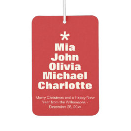 Weihnachtsbaum rot-weiß Familiennamen bevorzugen Autolufterfrischer