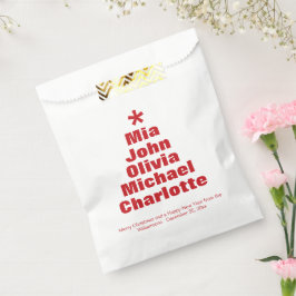 Weihnachtsbaum rot-weiße benutzerdefinierte Famili Geschenktütchen