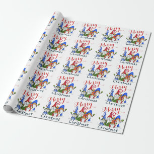 Weihnachtsbaum Rote Gnomes Wasserfarbenurlaub Geschenkpapier