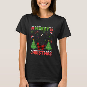 Weihnachtsbaum Roter Buffalo Kariert Ragdoll Katze T-Shirt