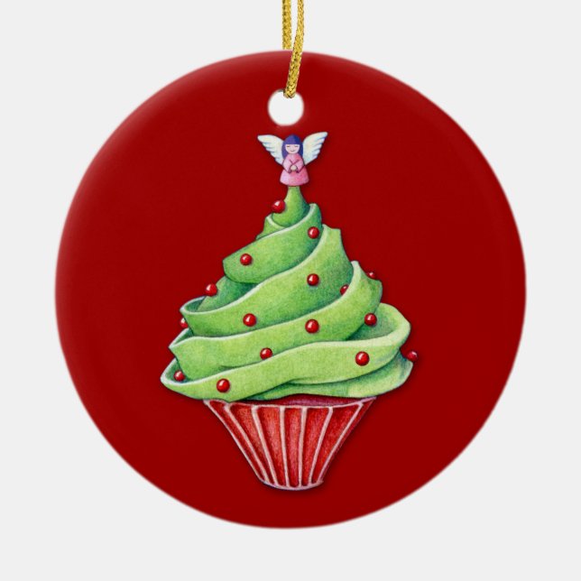Weihnachtsbaum Roter Kuchen Ornament (Vorne)