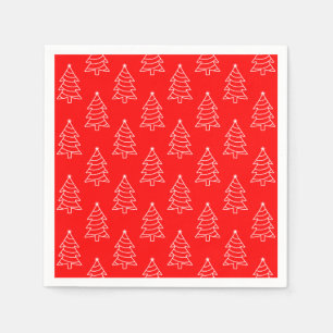 Weihnachtsbaum Rotes Hintergrundpapier Napkin Serviette