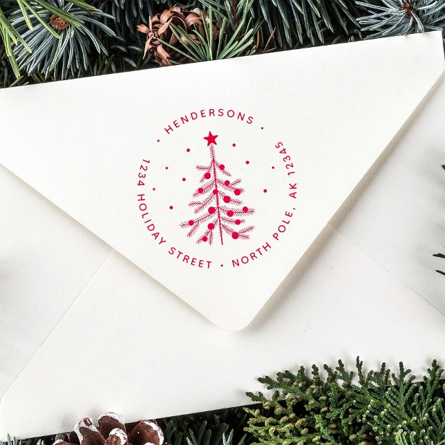 Weihnachtsbaum Rücksendeadresse Grüne Selbstfärbun Permastempel (Von Creator hochgeladen)