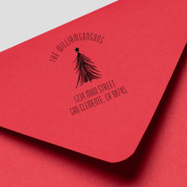 Weihnachtsbaum-Rücksendeadresse Gummistempel (Von Creator hochgeladen)