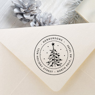 Weihnachtsbaum-Rücksendeadresse Gummistempel