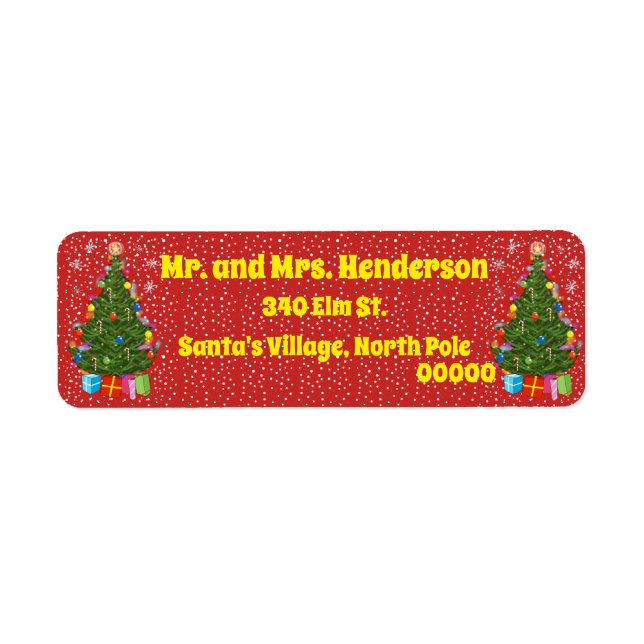Weihnachtsbaum-Rücksendeadressen-Aufkleber (Vorne)
