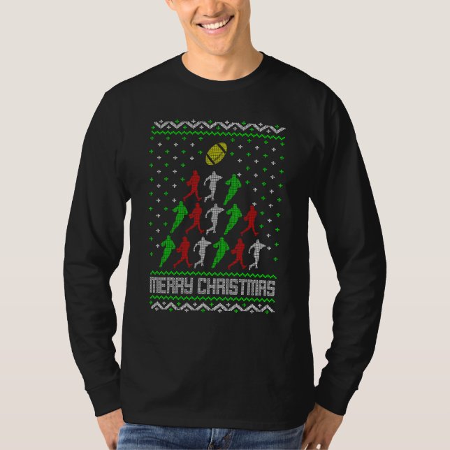 Weihnachtsbaum Rugby T-Shirt (Vorderseite)