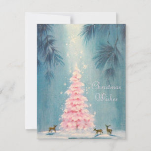 Weihnachtsbaum rund um den Rosa Baum Feiertagskarte