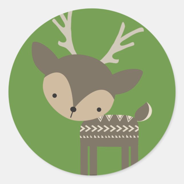 Weihnachtsbaum Runde Glossy Stickers (Vorderseite)