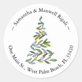 Weihnachtsbaum Runde Rücksendeadressen-Aufkleber Runder Aufkleber