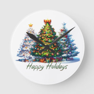 Weihnachtsbaum Runde Wanduhr
