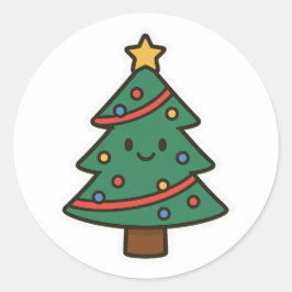 Weihnachtsbaum Runder Aufkleber