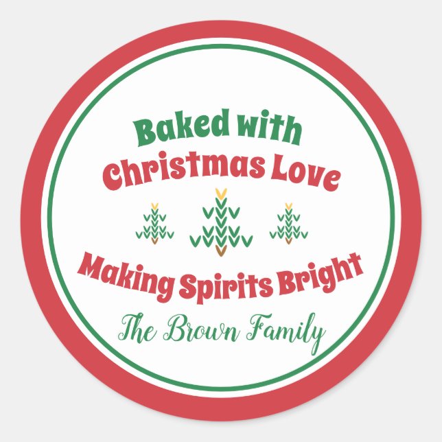 Weihnachtsbaum Runder Aufkleber (Vorderseite)