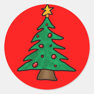 Weihnachtsbaum Runder Aufkleber