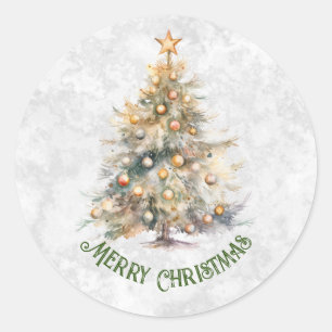 Weihnachtsbaum Runder Aufkleber